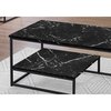 Monarch Specialties Table Set, 3pcs Set, Coffee, End, Side, Accent, Living Room, Metal, Laminate, Black Marble Look I 7964P